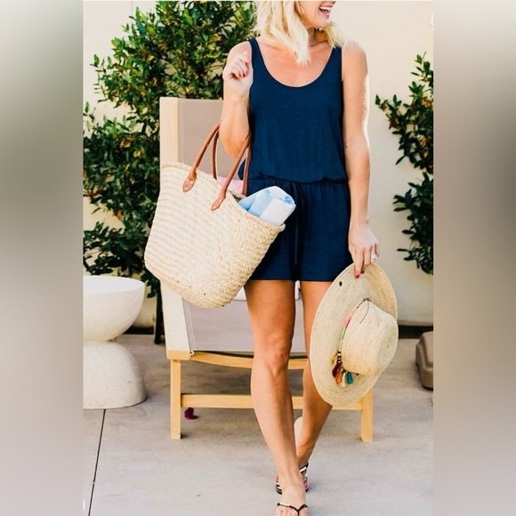 Pants - Romper black, Small, scoop neck